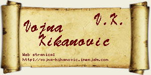 Vojna Kikanović vizit kartica